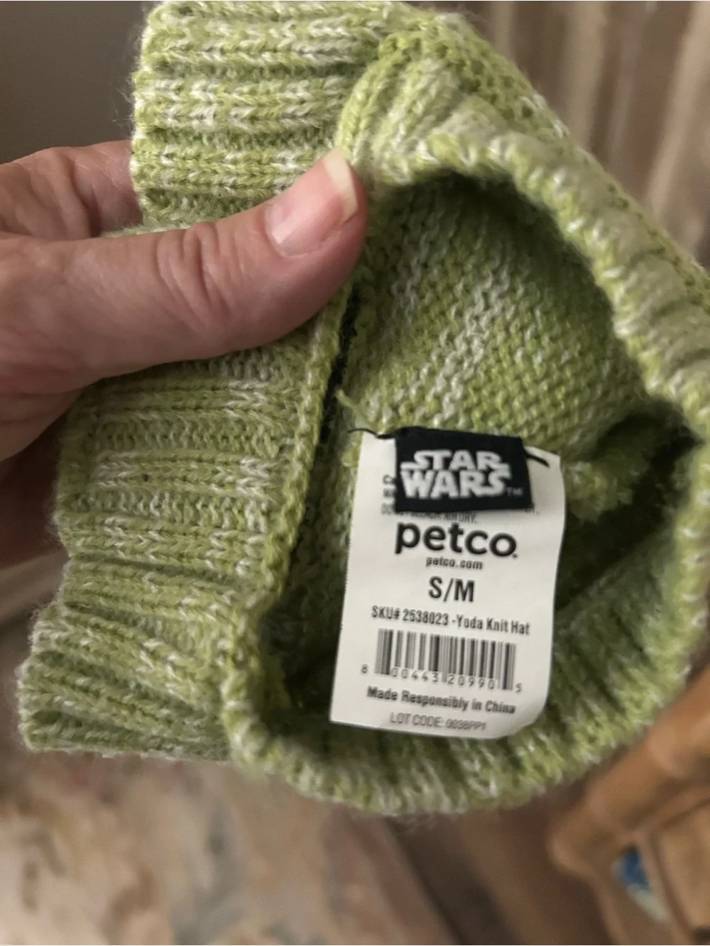 NWOT Yoda knit hat for small dog.